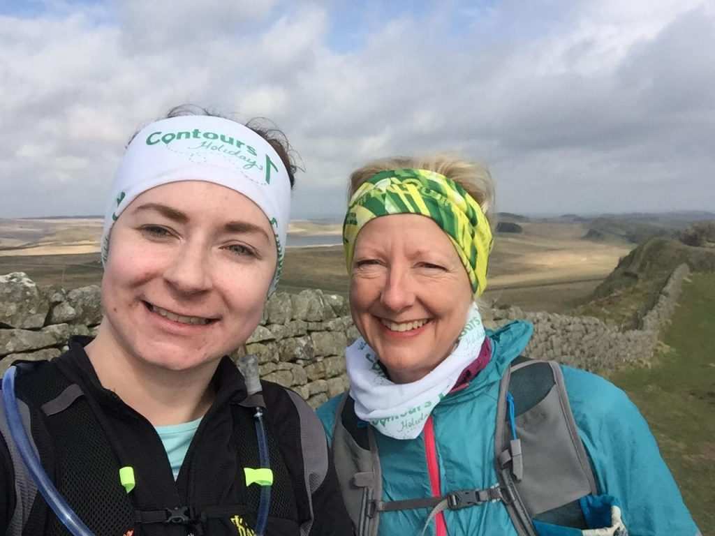 Smiling runners on the Hadrian's Wall Path short running holiday